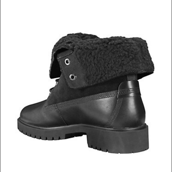 TIMBERLAND Jayne Teddy Fleece Fold Down Ankle Boots - Picture 6 of 16